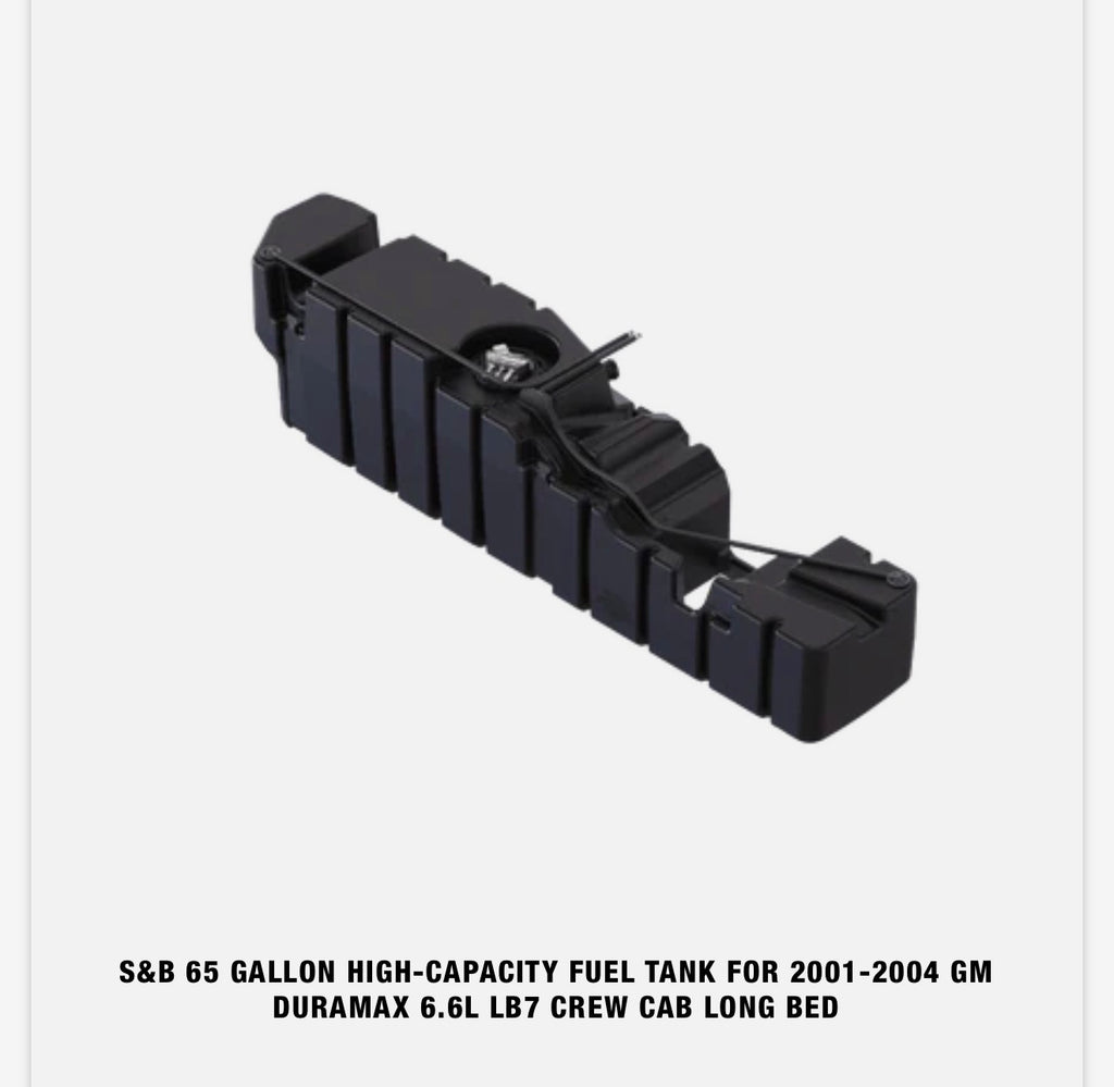 S&B HIGH-CAPACITY FUEL TANK FOR  CHEVY SILVERADO/GMC SIERRA 2500 3500 CREW CAB